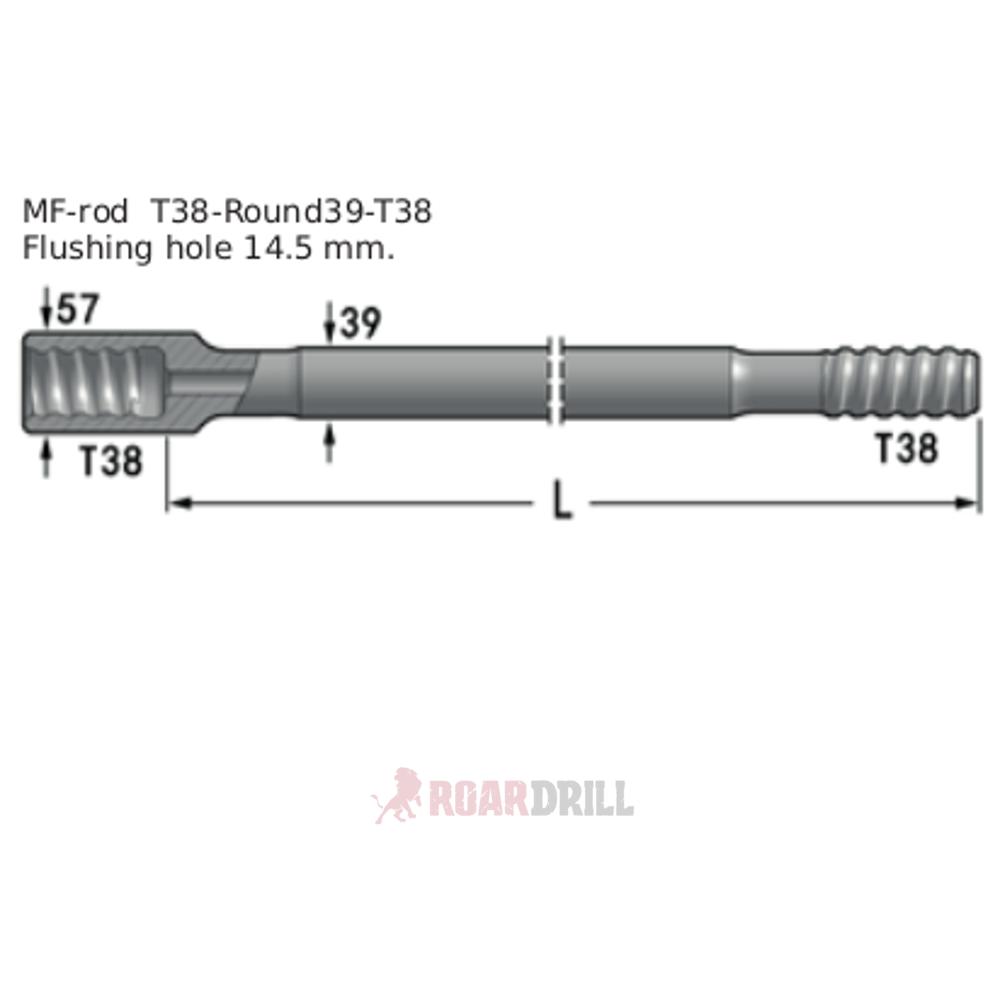 ROD (BARRA) T38/MF 3000 mm | www.roardrill.cl